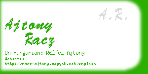 ajtony racz business card